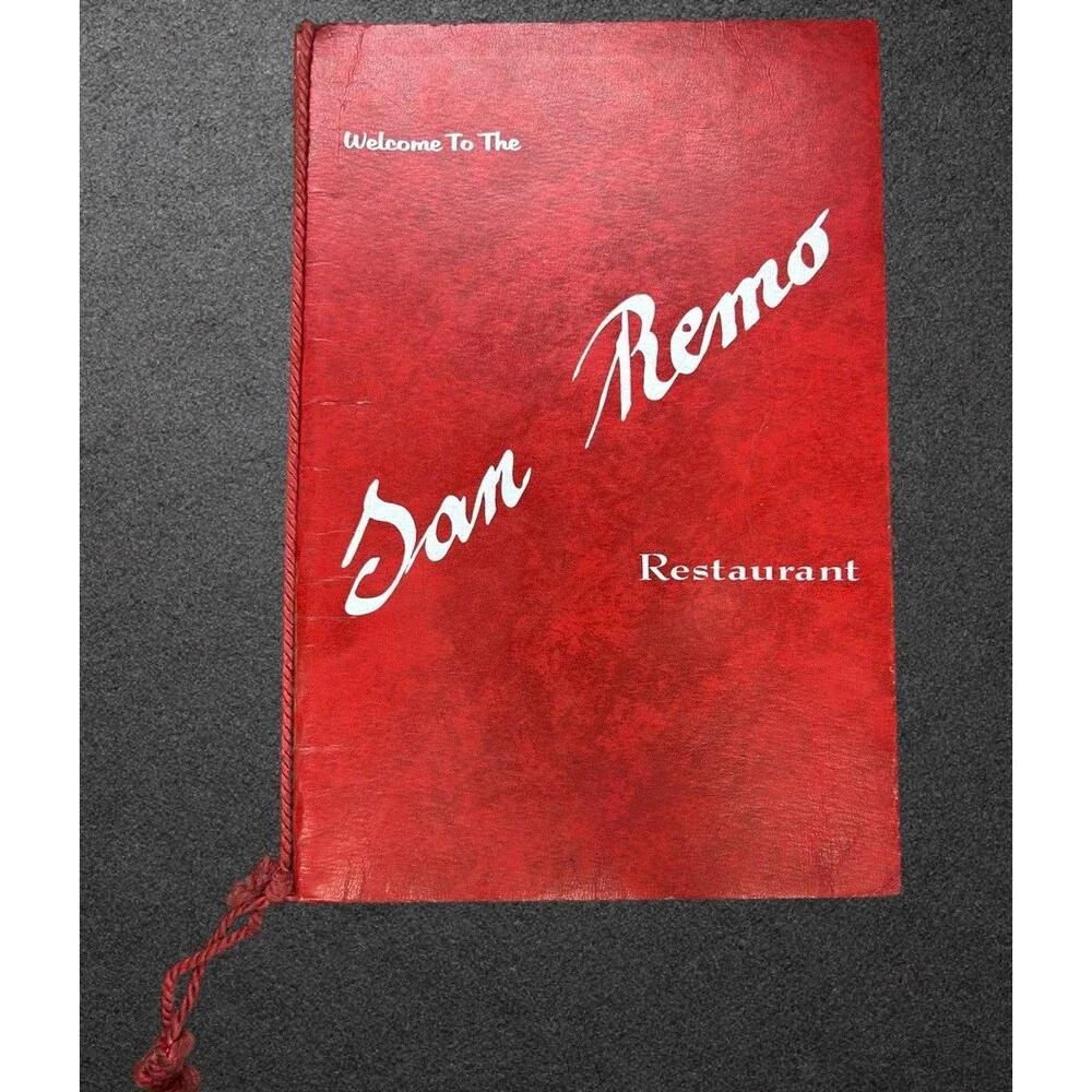 Vintage San Remo Restaurant Menu San Francisco California 1960s Red Tassel Cover